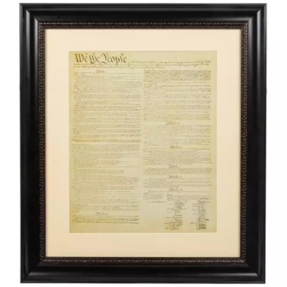 United States Constitution Framed Wall Decor
